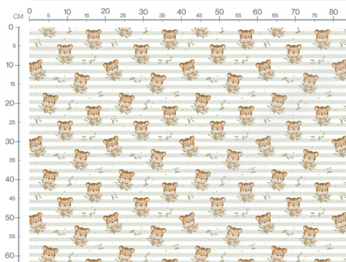 Tissu Imprimé Bébé Tigre Rayé, 10 tissus au choix – Image 2