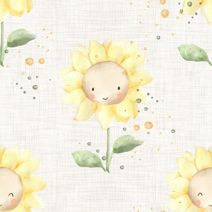 Tissu Imprimé Bébé Tournesol, 7 tissus au choix