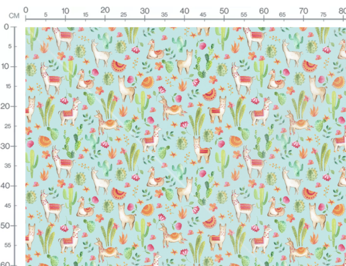 Tissu Imprimé Cactus Fleuri Alpaga, 7 tissus au choix – Image 3