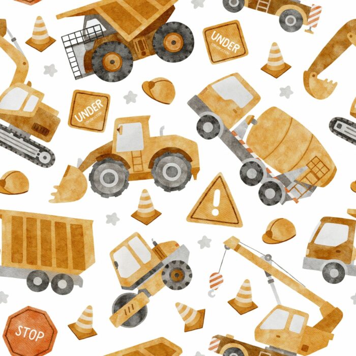 Tissu Imprimé Camions, 7 tissus au choix