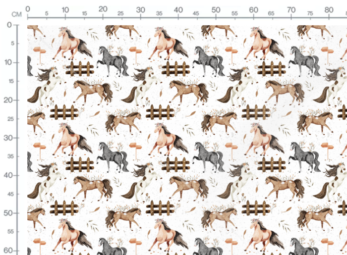 Tissu Imprimé Chevaux, 7 tissus au choix – Image 3
