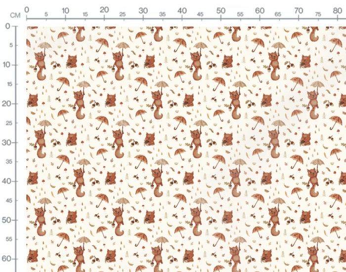 Tissu Imprimé Écureuil Automne, 10 tissus au choix – Image 2