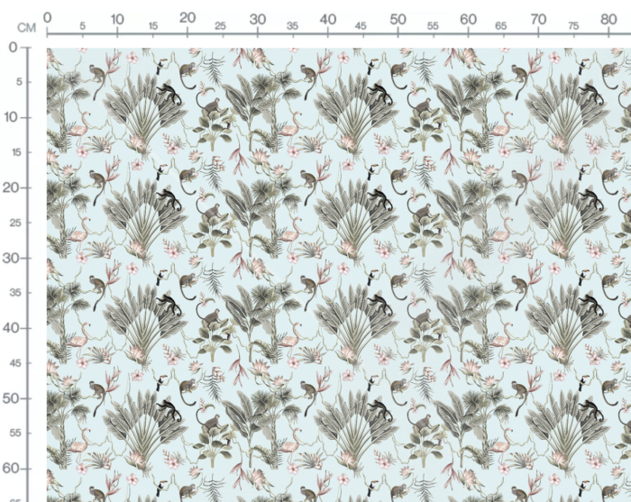 Tissu Imprimé Flamant Rose Animaux Bleu, 7 tissus au choix – Image 3