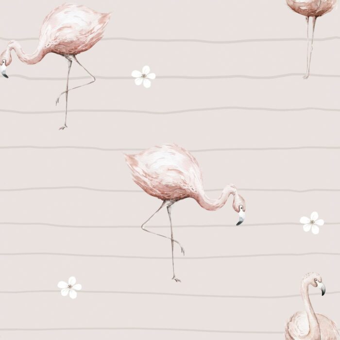 Tissu Imprimé Flamant Rose Douceur, 7 tissus au choix