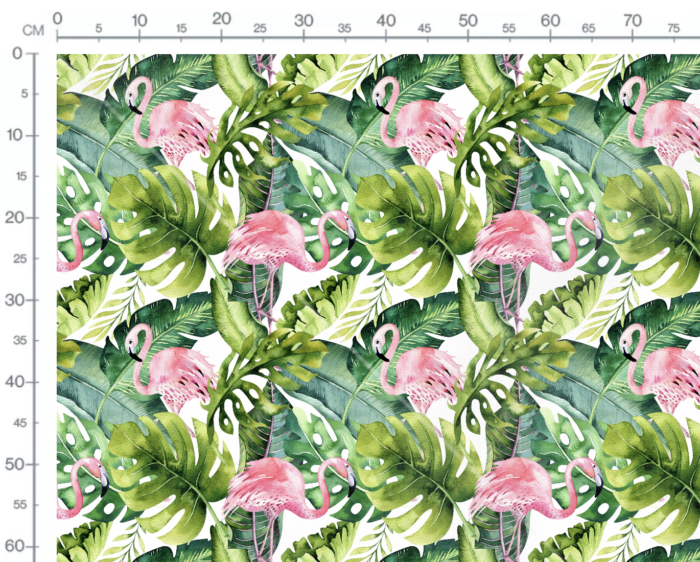 Tissu Imprimé Flamant Rose Monstera, 7 tissus au choix – Image 3