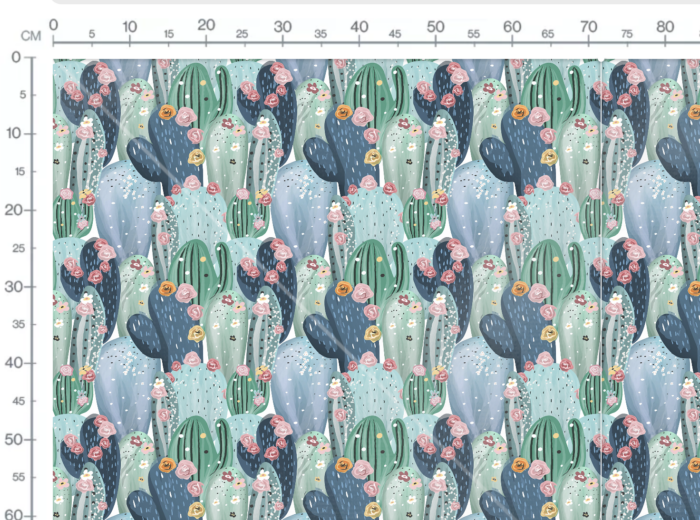 Tissu Imprimé Fleuri Cactus , 7 tissus au choix – Image 2
