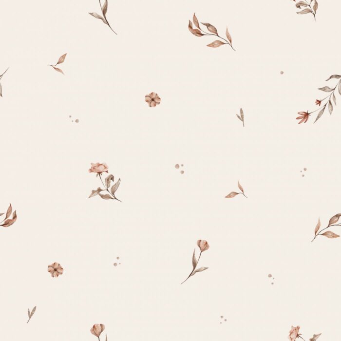 Tissu Imprimé Fleuri Douceur Beige, 7 tissus au choix