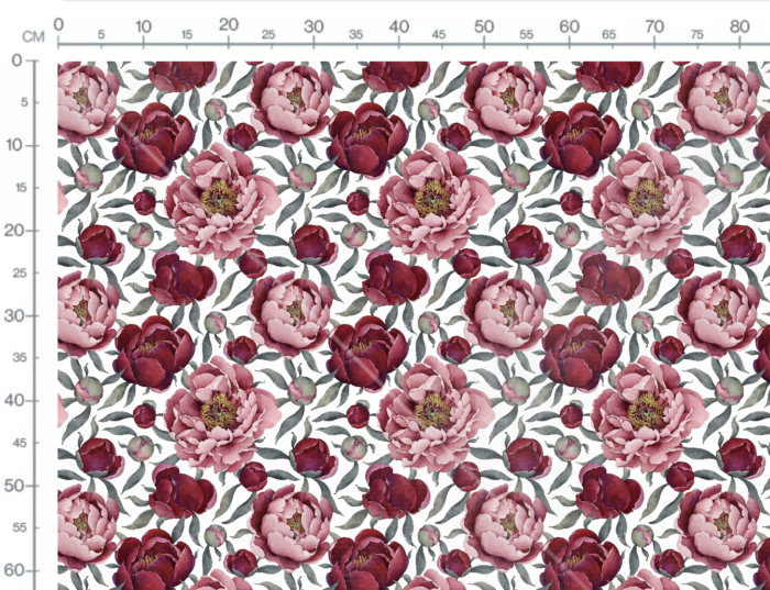 Tissu Imprimé Fleuri Pivoines, 7 tissus au choix – Image 2