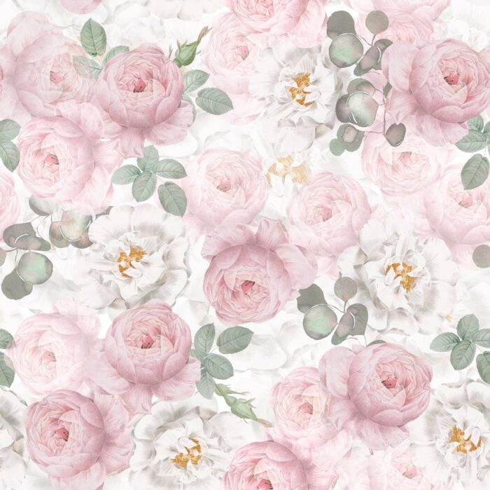 Tissu Imprimé Fleuri Roses Anciennes, 7 tissus au choix