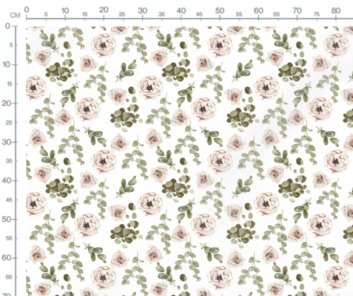 Tissu Imprimé Fleuri Roses Eucalyptus, 7 tissus au choix – Image 3