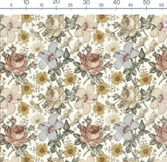 Tissu Imprimé Fleurs Vintage, 11 tissus au choix – Image 3
