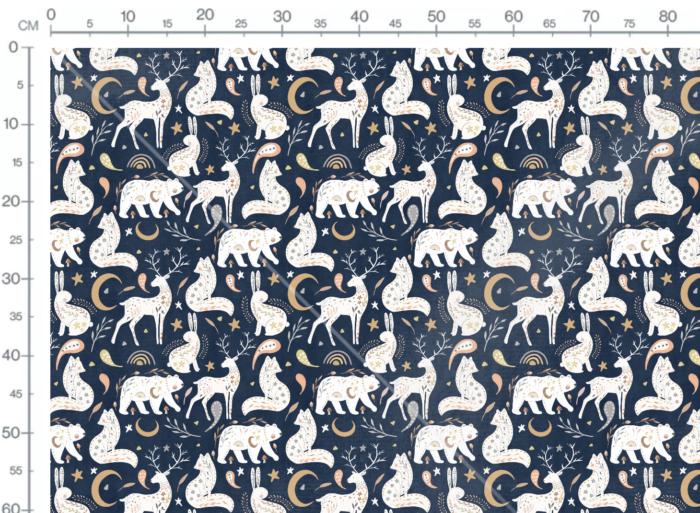 Tissu Imprimé Foret Magique Bleu, 10 tissus au choix – Image 2