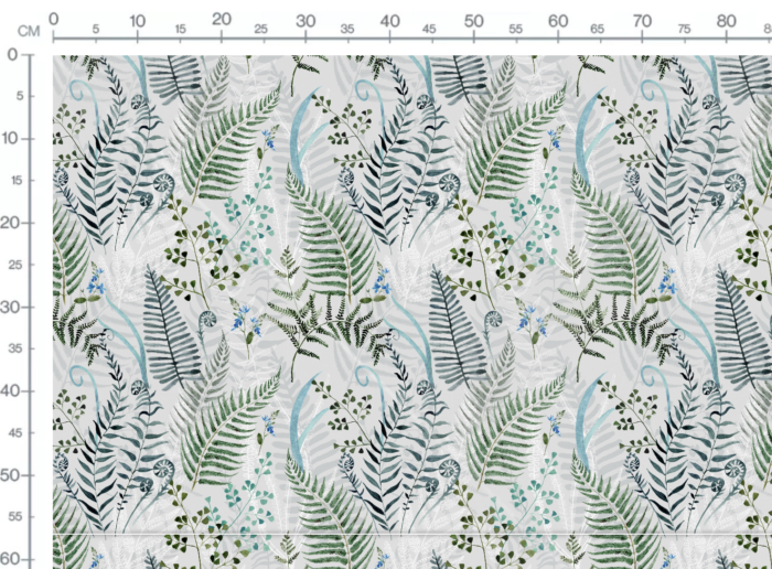 Tissu Imprimé Fougères Hiver, 11 tissus au choix – Image 3