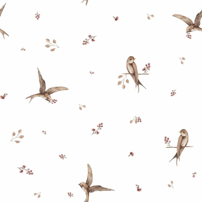 Tissu Imprimé Hirondelles, 11 tissus au choix
