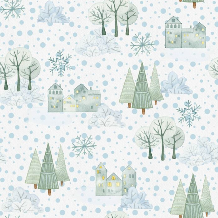 Tissu Imprimé Hiver Douceur, 7 tissus au choix
