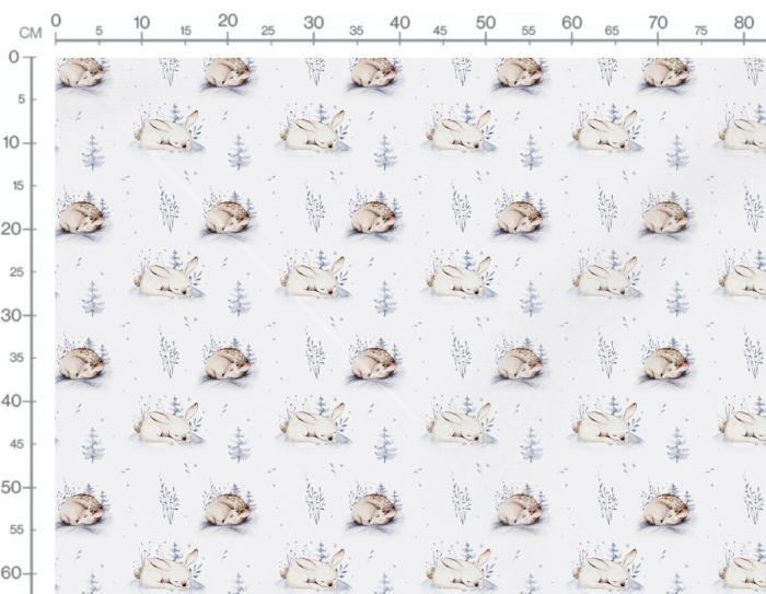 Tissu Imprimé Hiver Faon Lapin, 7 tissus au choix – Image 2