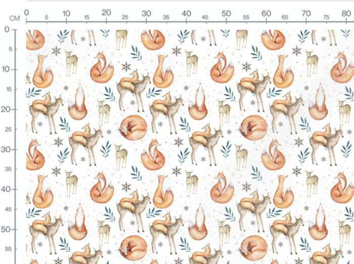 Tissu Imprimé Hiver Faon Renard, 7 tissus au choix – Image 3