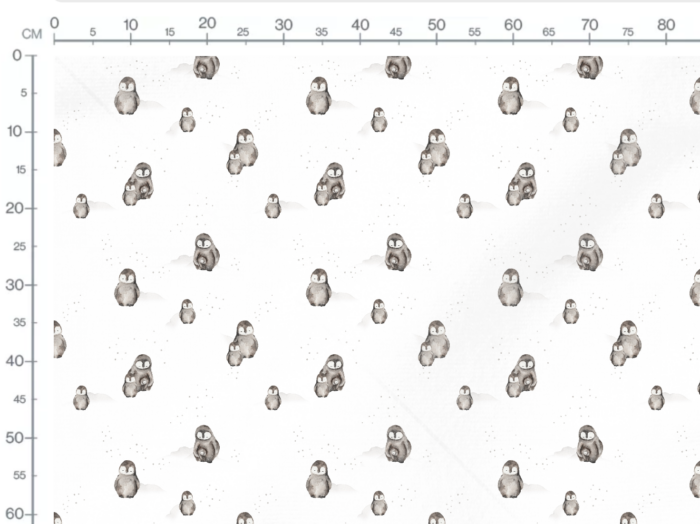 Tissu Imprimé Hiver Pingouin Famille, 7 tissus au choix – Image 2