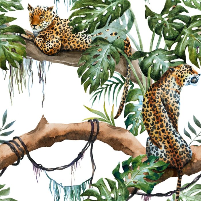 Tissu Imprimé Jungle Leopard, 10 tissus au choix