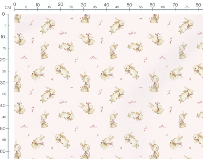 Tissu Imprimé Lapin Douceur Rose, 7 tissus au choix – Image 3