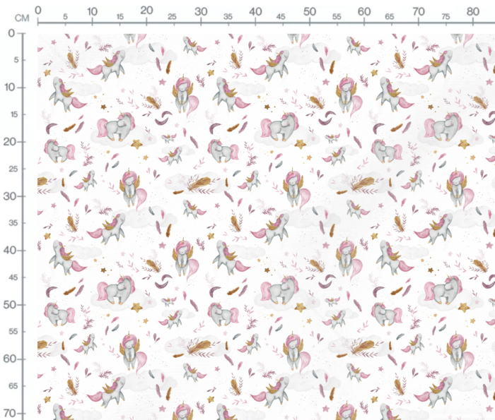 Tissu Imprimé Licorne Étoiles, 10 tissus au choix – Image 2