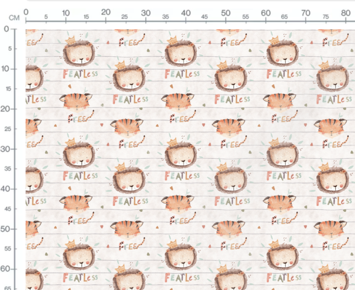 Tissu Imprimé Lion Courageux, 7 tissus au choix – Image 3
