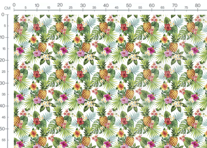 Tissu Imprimé Monstera Fleuri Ananas, 7 tissus au choix – Image 3