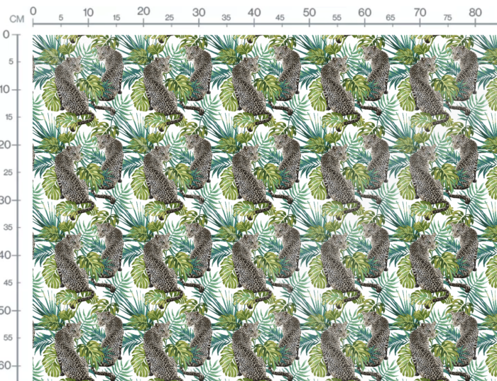 Tissu Imprimé Monstera Panthères, 7 tissus au choix – Image 3