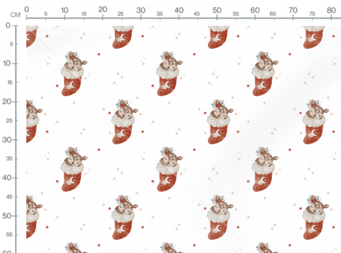 Tissu Imprimé Noel Bébé Faon, 7 tissus au choix – Image 3