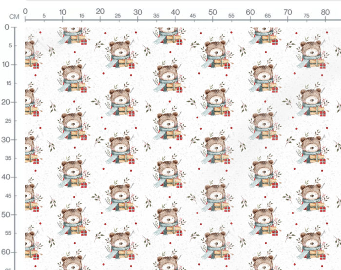 Tissu Imprimé Noel Ourson Cadeaux, 7 tissus au choix – Image 2