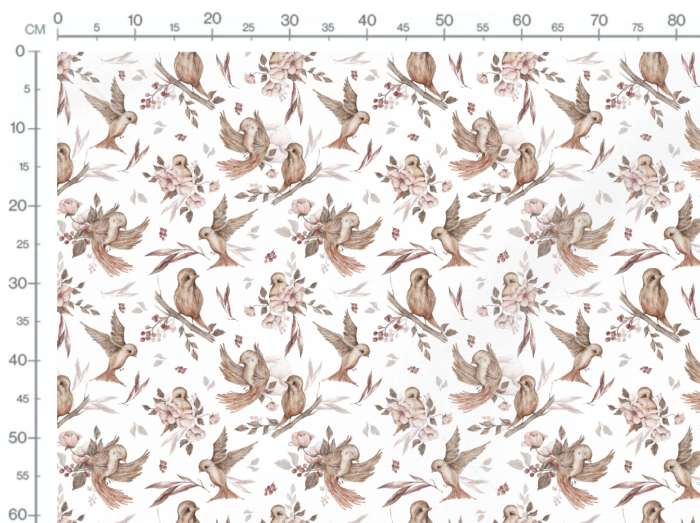 Tissu Imprimé Fleuri Oiseaux Mignons, 10 tissus au choix – Image 2