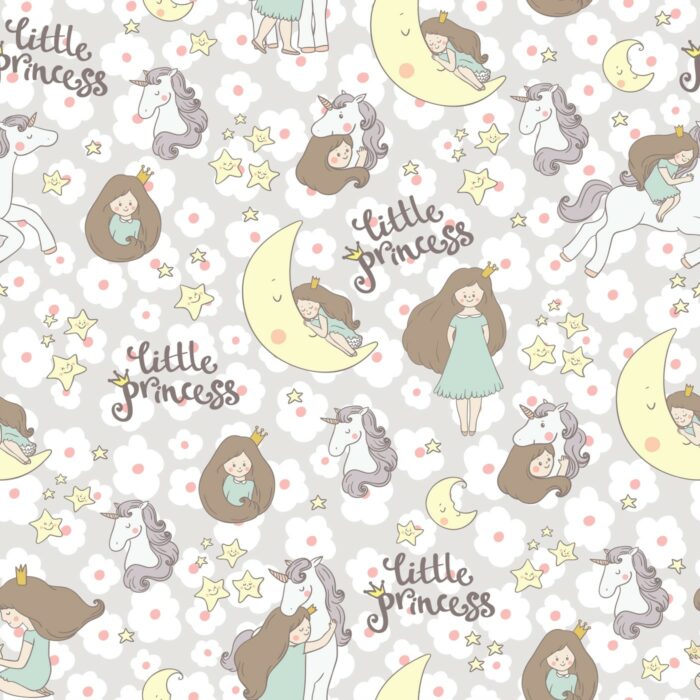 Tissu Imprimé Princesse Licorne, 10 tissus au choix