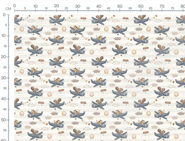 Tissu Imprimé Renard Avion, 7 tissus au choix – Image 3