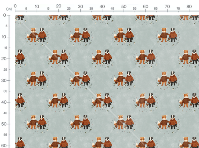 Tissu Imprimé Renard Blaireau, 7 tissus au choix – Image 2