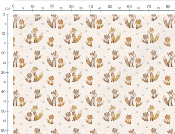 Tissu Imprimé Renard Famille, 7 tissus au choix – Image 3
