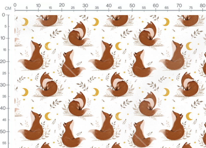 Tissu Imprimé Renard Lune, 7 tissus au choix – Image 3