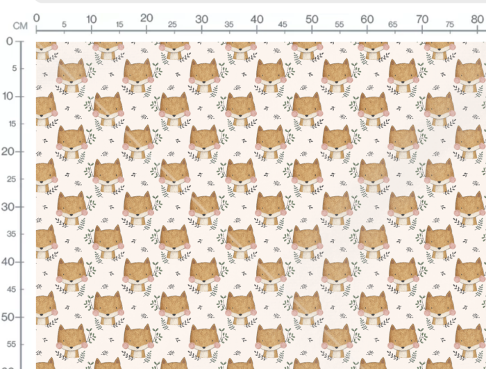 Tissu Imprimé Renard Mignon, 7 tissus au choix – Image 3
