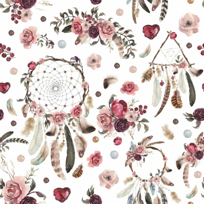 50 cm Tissu Satin de Coton Fleuri Roses Dreamer