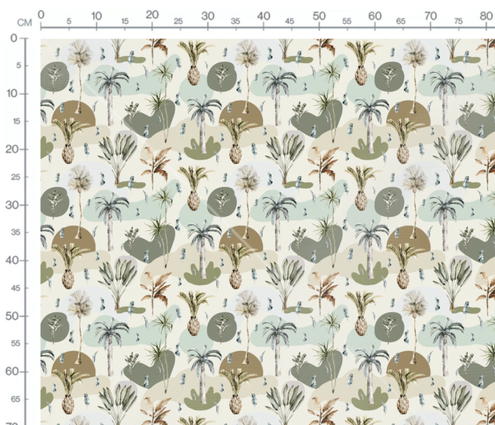 Tissu Imprimé Tropical Abstrait Vert, 7 tissus au choix – Image 2