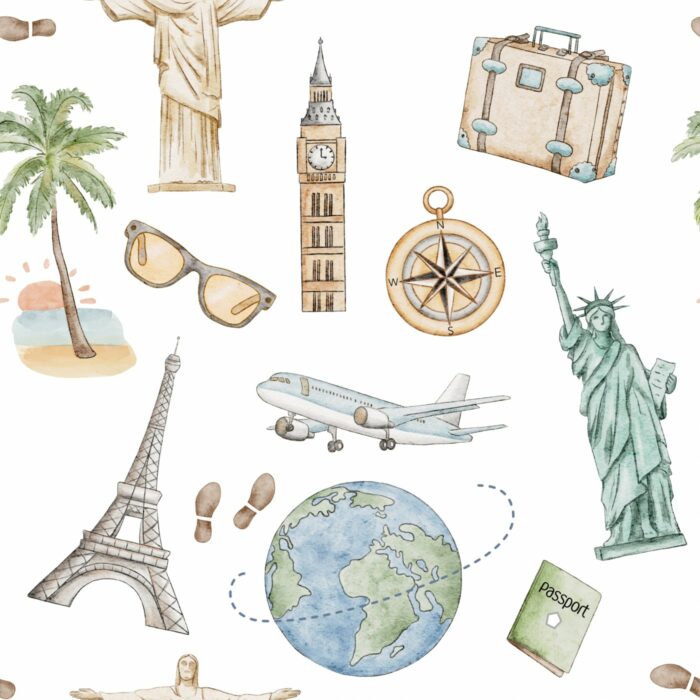 Tissu Imprimé Vacances, 7 tissus au choix