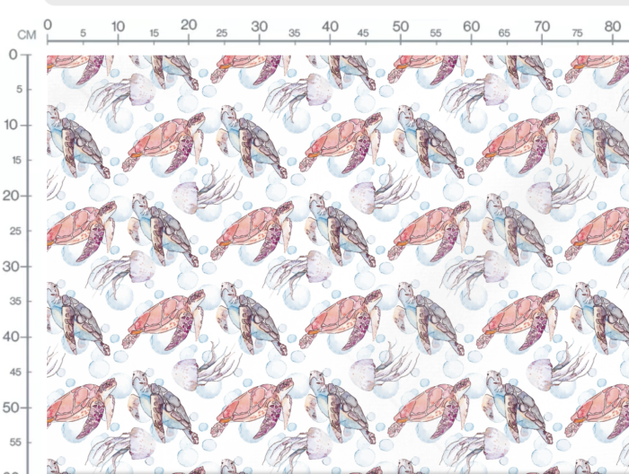 Tissu Imprimé Tortue Rose, 7 tissus au choix – Image 3