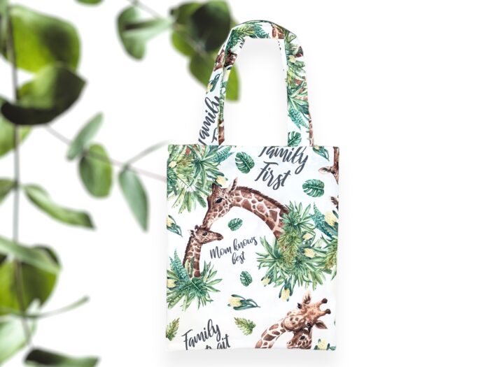 Tote bag Enfants Girafe, pièce unique