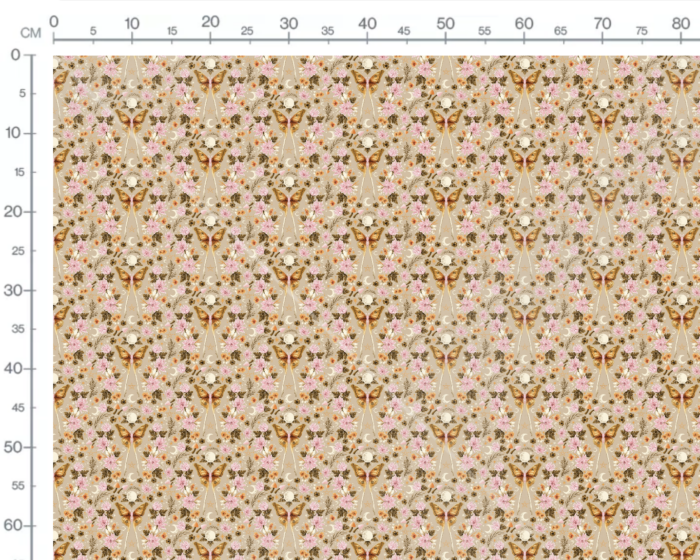 Tissu Imprimé Mystique Fleurs Beige, 7 tissus au choix – Image 3