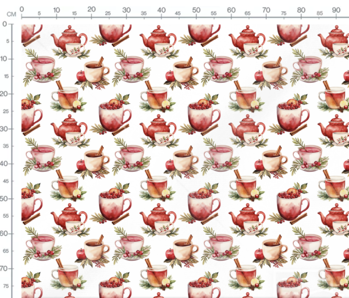 Tissu Exclusif Noel Thé Gourmand, 7 tissus au choix – Image 3