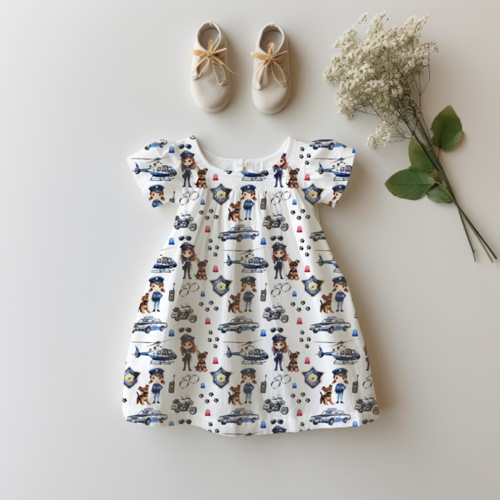 Tissu Exclusif Police Fille Rose, 7 tissus au choix – Image 6