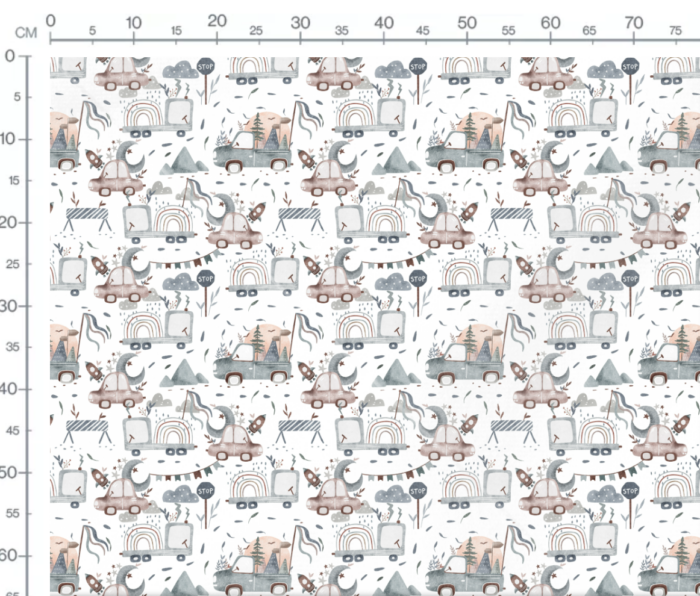 Tissu Imprimé Camions Lune, 7 tissus au choix – Image 3