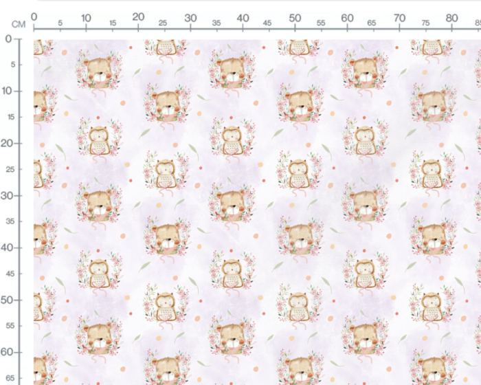Tissu Imprimé Chouette et Ours Adorables, 10 tissus au choix – Image 2