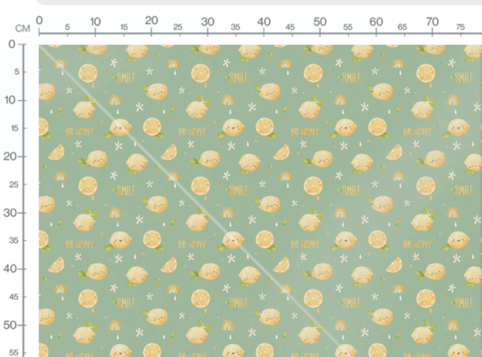 Tissu Imprimé Citrons Be Happy Vert, 7 tissus au choix – Image 3