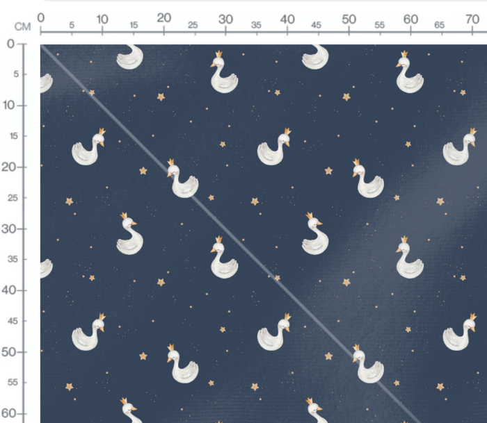 Tissu Imprimé Cygne Princesse Étoiles Bleu, 7 tissus au choix – Image 3