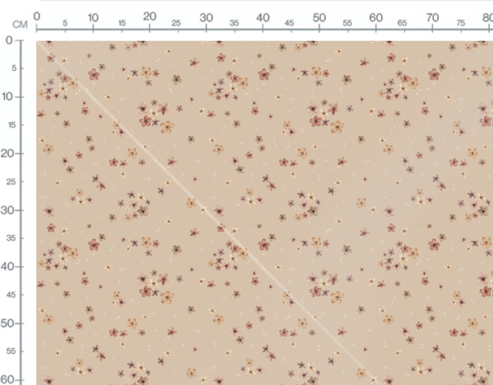 Tissu Imprimé Fleurs Petite Prairie Beige, 7 tissus au choix – Image 3